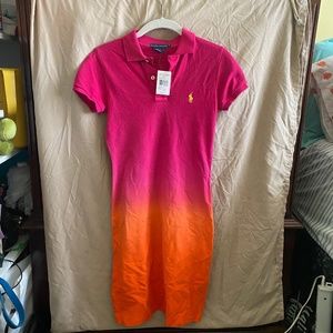 Ralph Lauren Ombre Sunset Polo Dress Size XS